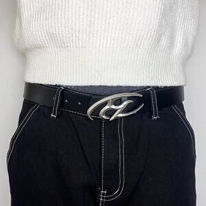 y2k 2000s chrome star futuristic cross emblem black grunge silver emo belt